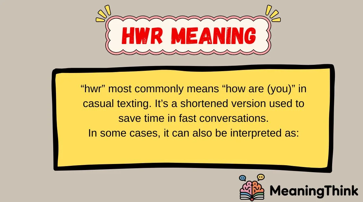 hwr Meaning