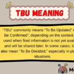 TBU Meaning