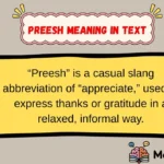 preesh meaning in text
