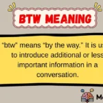 BTW Meaning