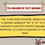 tou meaning in text Meaning