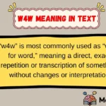 w4w meaning in text