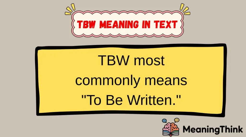 TBW Meaning in Text